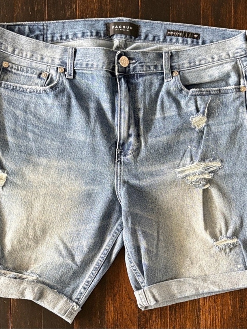 PacSun Light Wash Distressed Denim Jean Shorts